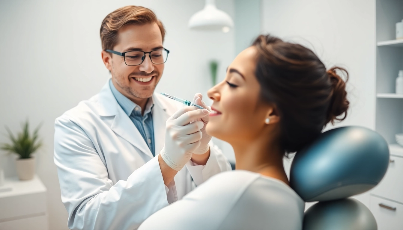 Botox Behandlung: Expert injection session in a modern clinic setting for youthful rejuvenation.