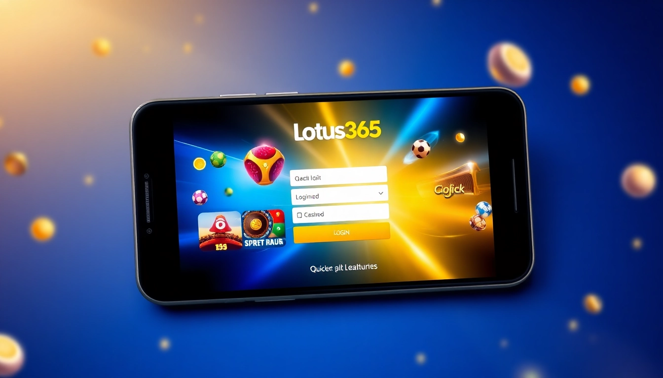 Seamless Lotus365 login on mobile device showcasing quick access to sports betting and casino games for Indian users