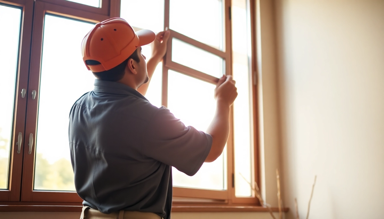 Window contractors near me: Skilled installers replacing a home window, efficient and professional.