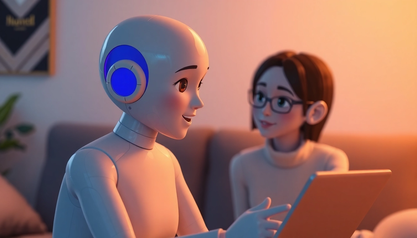 An AI sex chat interface with an engaging virtual companion interacting during a private conversation, designed for user intimacy and connection.