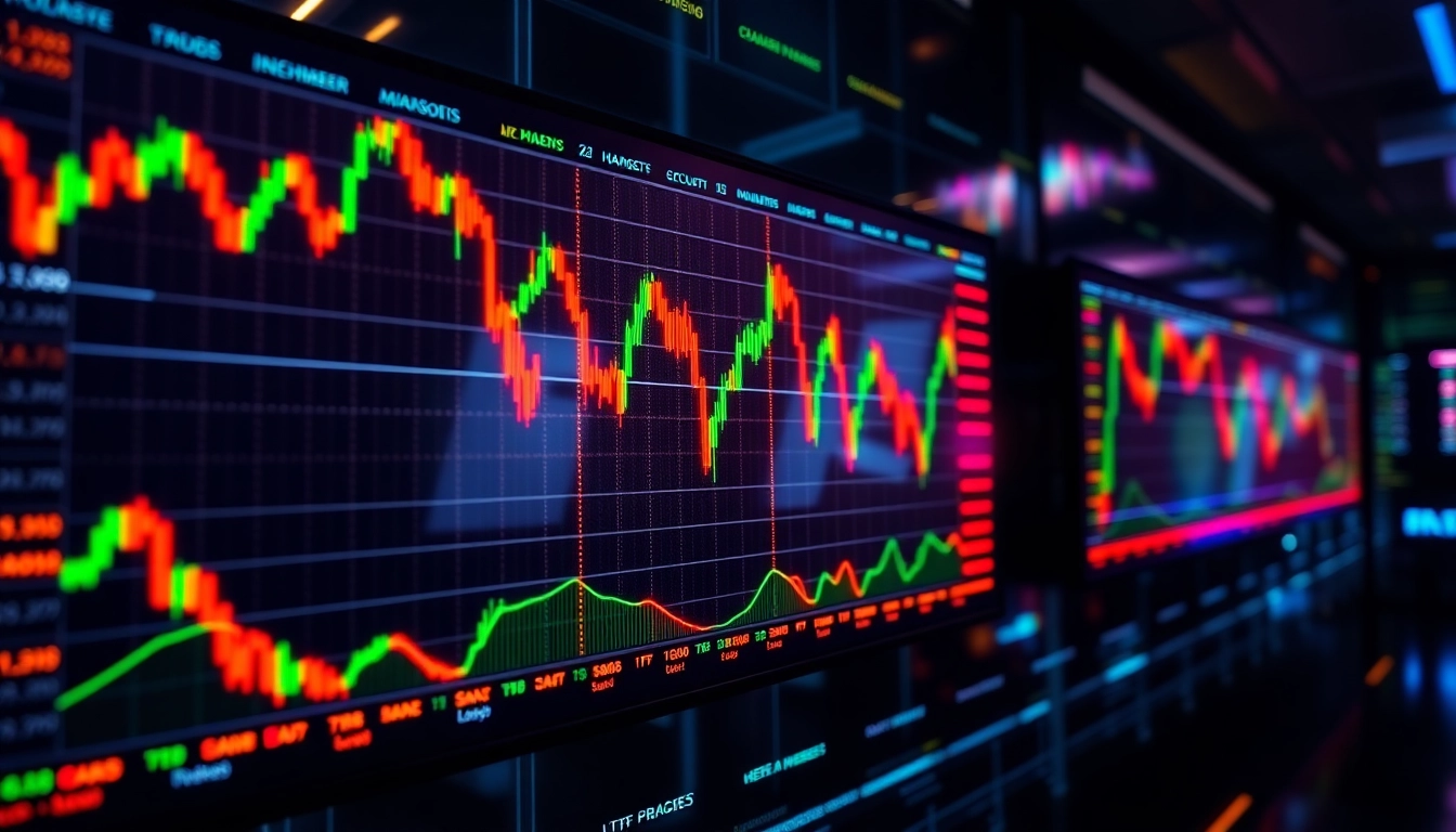 Cryptocurrency Market News updates with detailed digital charts and trading screens