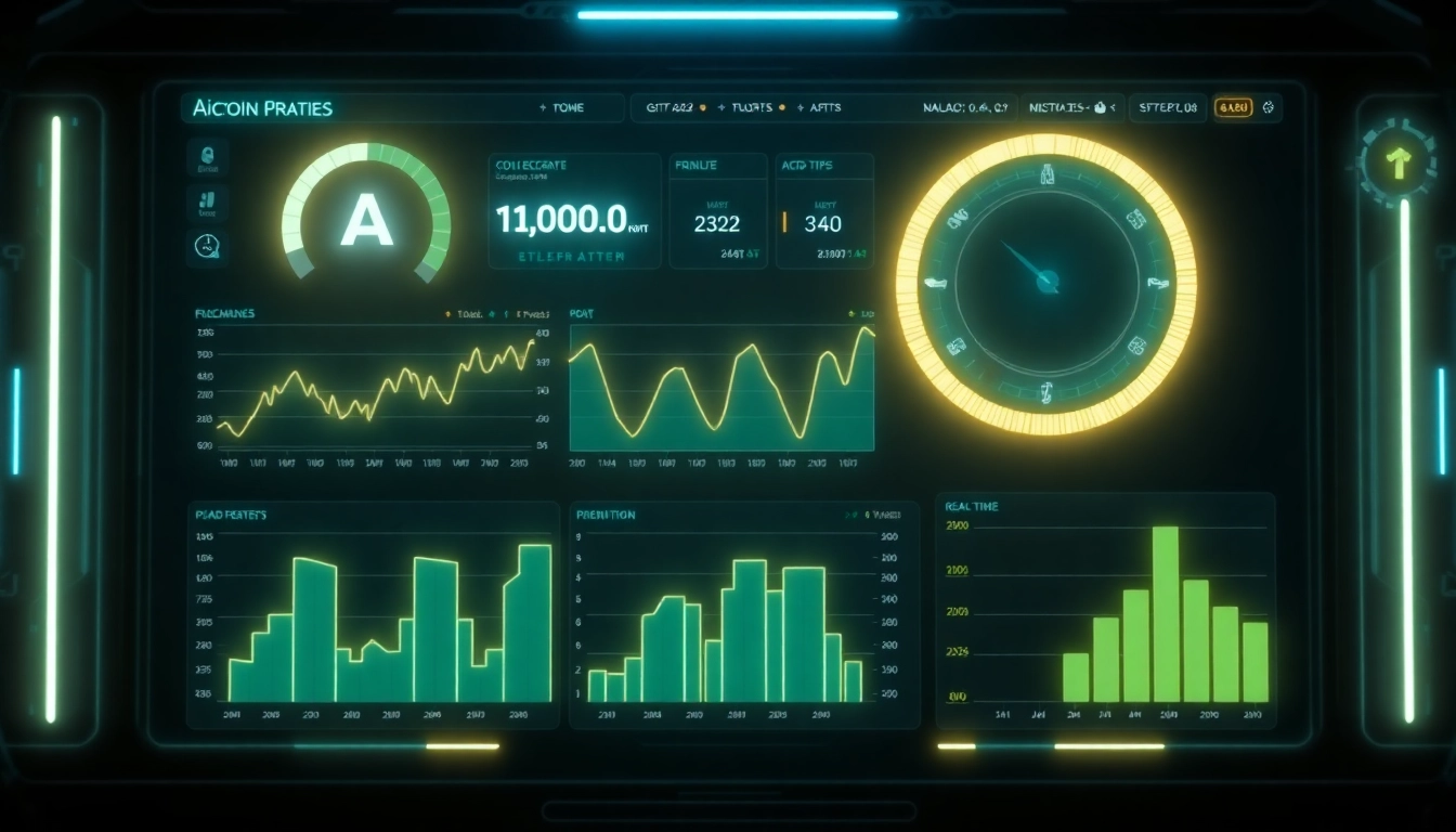 Dynamic aicoin analytics dashboard displaying live market data and financial graphs to attract